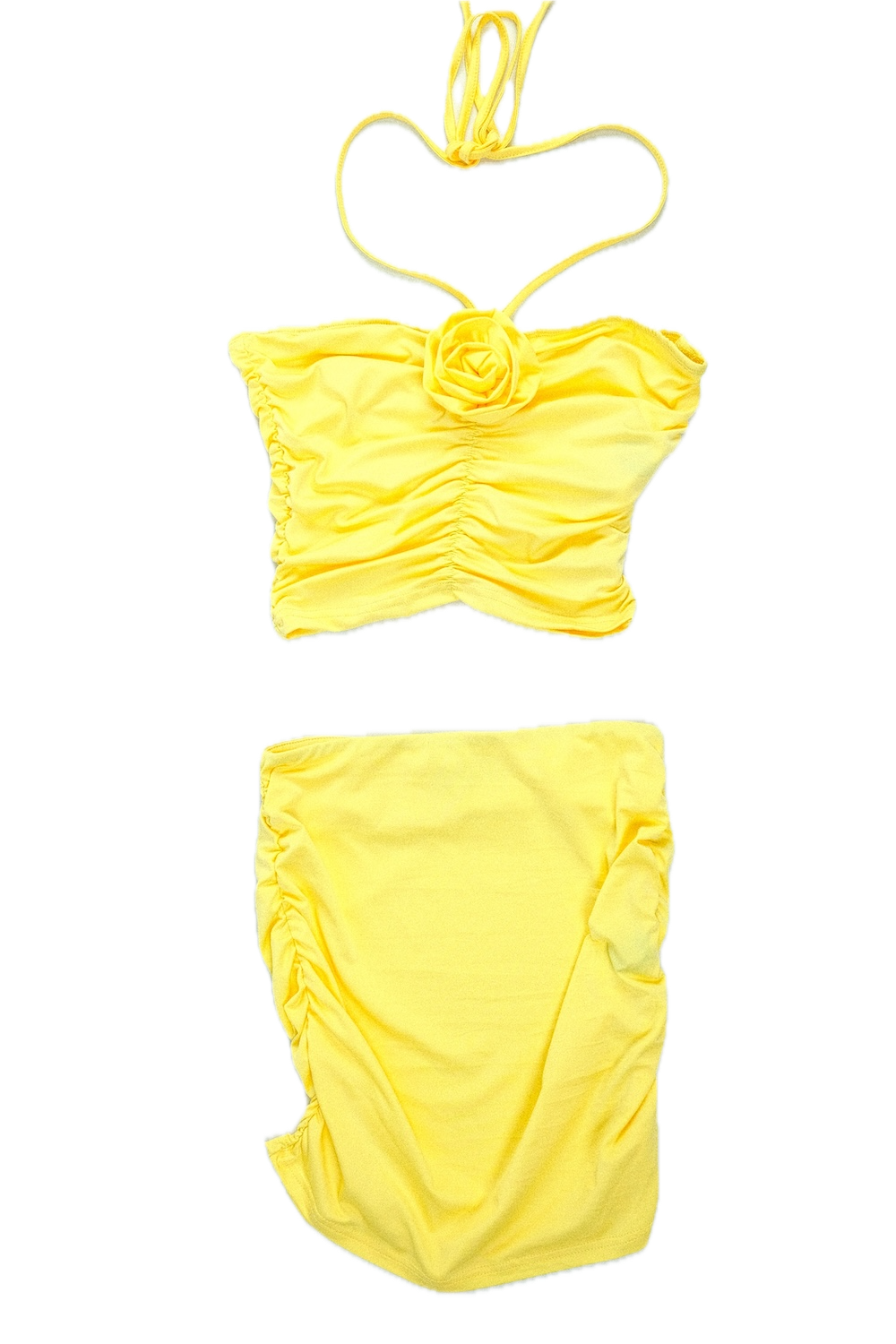 Conjunto de minifalda y top Miami Vibe con adornos florales