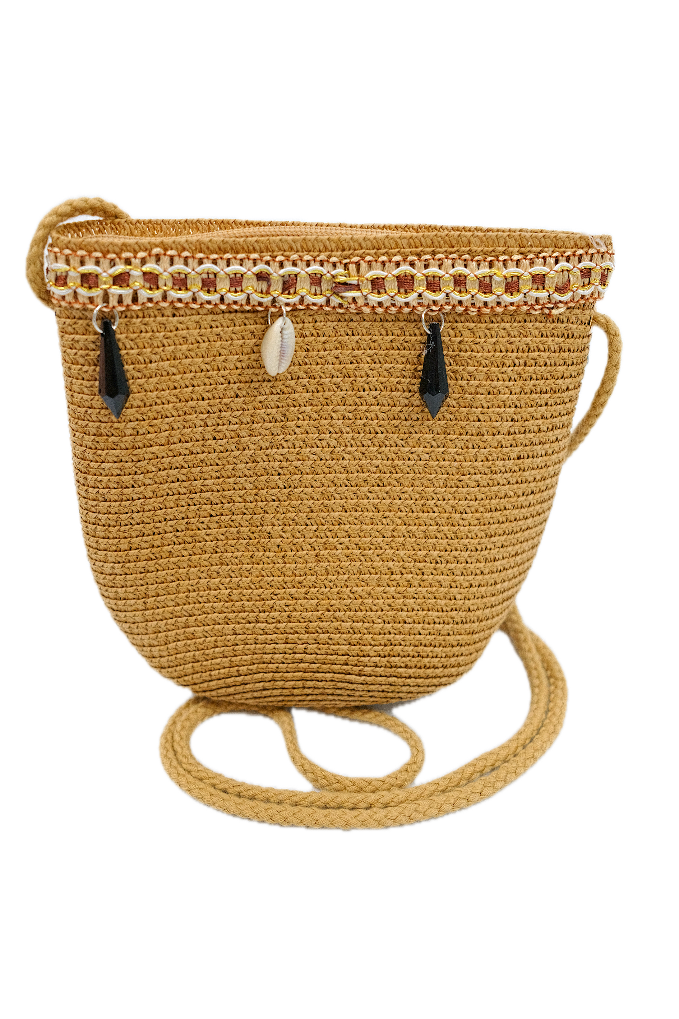 Conjunto de sombrero de paja y bolso bandolera estilo bohemio