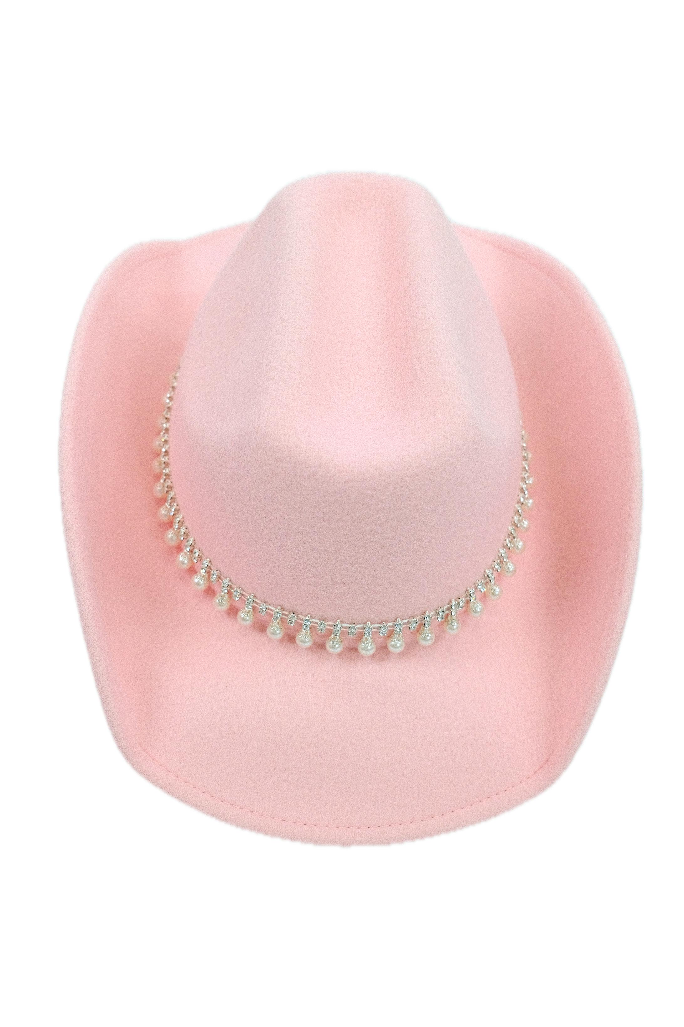 Texas Cowgirl Hat with Pearl & Rhinestone Decor