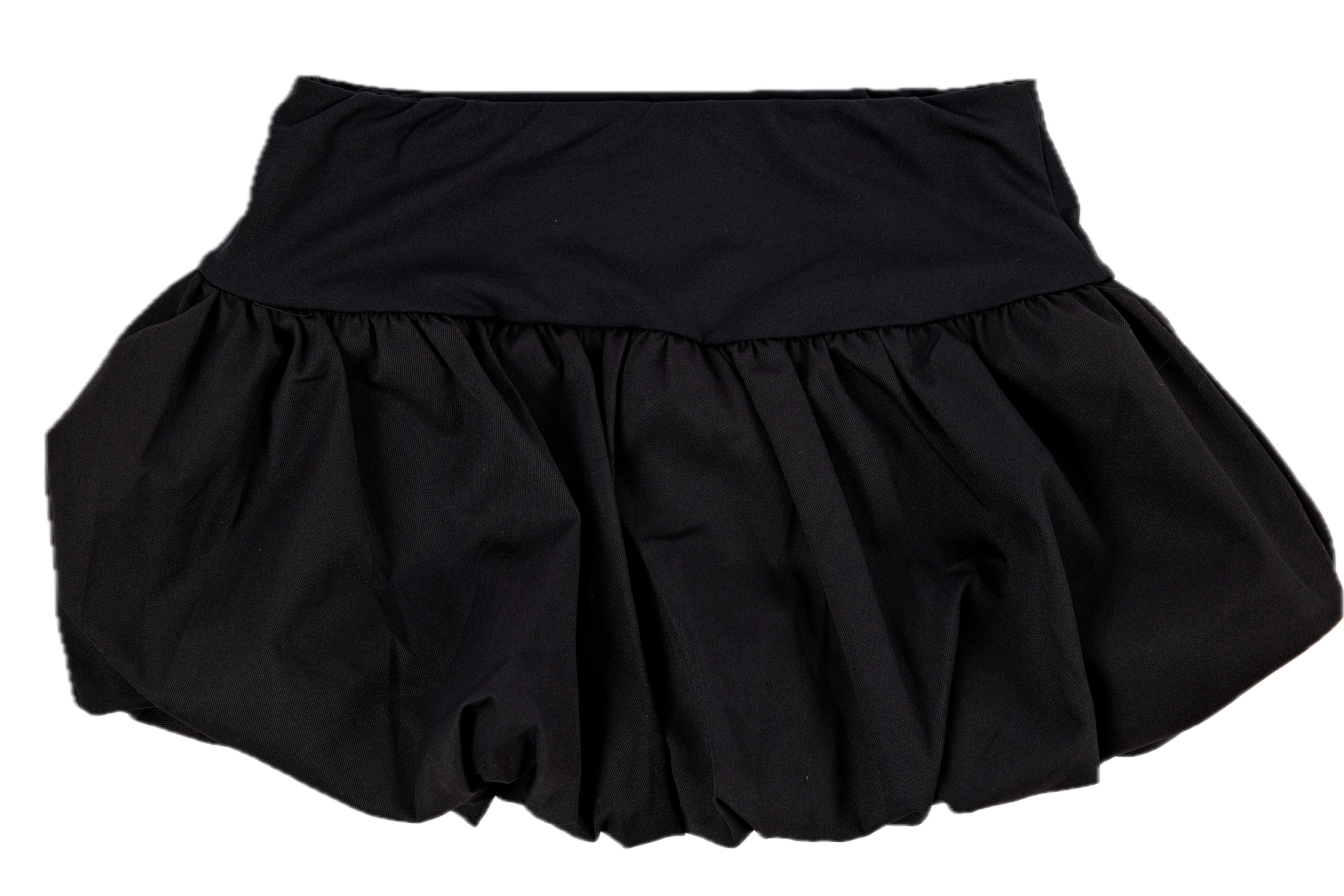 Black High Waist Ruffle Mini Skirt with Flower Detail